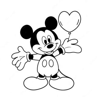 Mickey Mouse Mit Herzluftballons Ausmalbild 13681-10751