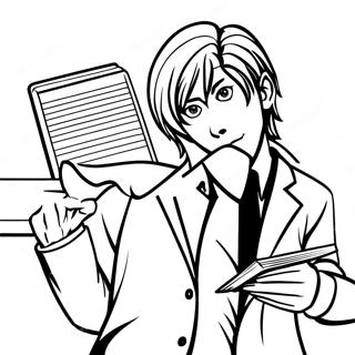 Light Yagami Mit Notizbuch Ausmalbild 15041-11842