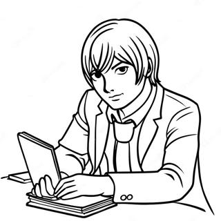 Light Yagami Mit Notizbuch Ausmalbild 15041-11843