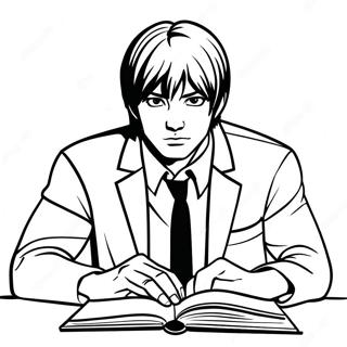 Light Yagami Mit Notizbuch Ausmalbild 15041-11844