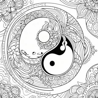 Komplexes Yin Yang Design Ausmalbild 17471-13781