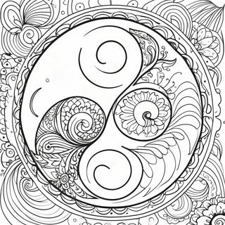 Komplexes Yin Yang Design Ausmalbild 17471-13784