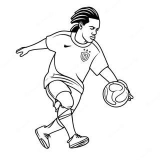 Ronaldinho Dribbelt Den Ball Ausmalbild 19683-15555