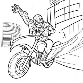 Spiderman Fahrt Ein Schnelles Motorrad Ausmalbild 19893-15727