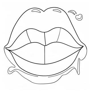 Niedliche Cartoon Lippen Ausmalbild 28045-22154