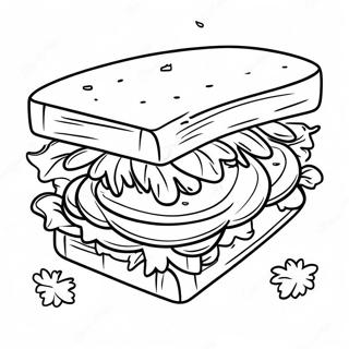 Leckeres Sandwich Mit Salat Ausmalbild 28735-22697