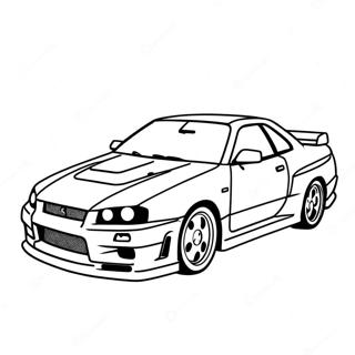 Nissan Skyline R34 Sportwagen Ausmalbild 36543-28912