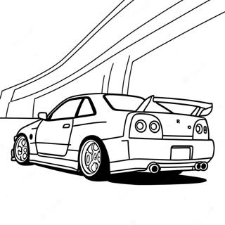 Nissan Skyline R34 In Bewegung Ausmalbild 36544-28890