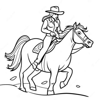 Realistische Cowgirl Ausmalbilder