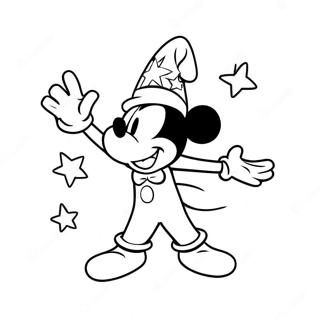 Magischer Zauberer Mickey Mit Sternen Ausmalbild 41704-32959