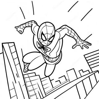 Spiderman 2099 Schwingend Durch Die Stadt Ausmalbild 4201-3346