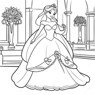 Elegantes Disney Prinzessinnen Hochzeitsausmalbild 43114-34081