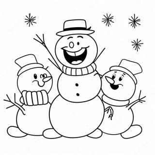 Frosty Der Schneemann Mit Freunden Ausmalbild 43584-34450