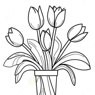 Eleganter Tulpenstrauss Ausmalbild 45504-35970