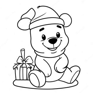 Festlicher Winnie Puuh Mit Weihnachtsmutze Ausmalbild 50244-39761