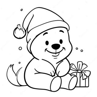 Festlicher Winnie Puuh Mit Weihnachtsmutze Ausmalbild 50244-39762