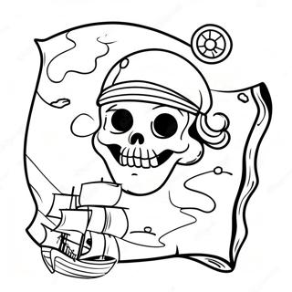 Schatzkarte Piraten Ausmalbild 53424-42261