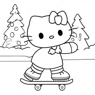 Eislaufen Hello Kitty Weihnachten Ausmalbilder