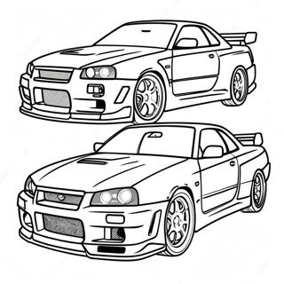 Nissan Skyline Gtr R34 Ausmalbilder