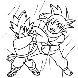 Goku Vs Naruto Epischer Kampf Ausmalbild 57313-45349