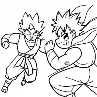 Goku Vs Naruto Epischer Kampf Ausmalbild 57313-45352