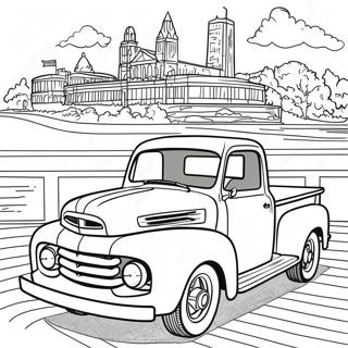 Klassischer Ford Truck Mit Vintage Design Ausmalbild 5821-4635