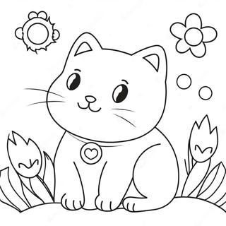 Katze Mit Blumen Ausmalbilder