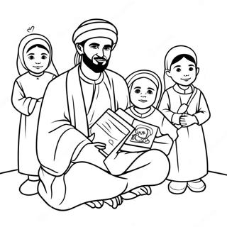 Prophet Muhammad Mit Kindern Ausmalbild 63564-50316