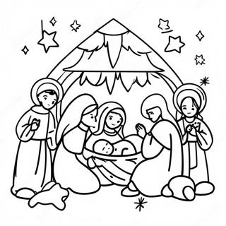 Krippenszene Mit Dem Baby Jesus Ausmalbild 64833-51301