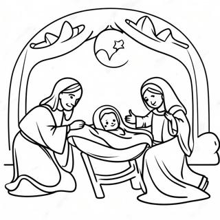 Krippenszene Mit Dem Baby Jesus Ausmalbild 64833-51303