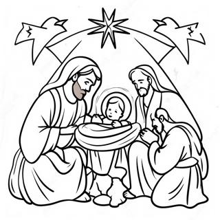 Krippenszene Mit Dem Baby Jesus Ausmalbild 64833-51304