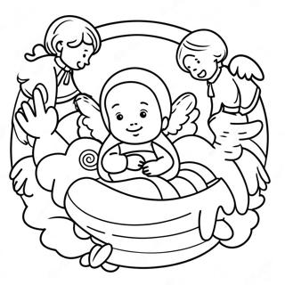 Engel Um Das Baby Jesus Ausmalbild 64834-51312