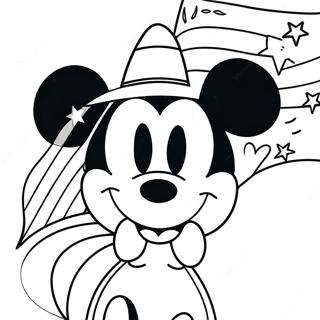 Mickey Mit Amerikanischer Flagge Ausmalbild 67645-53538